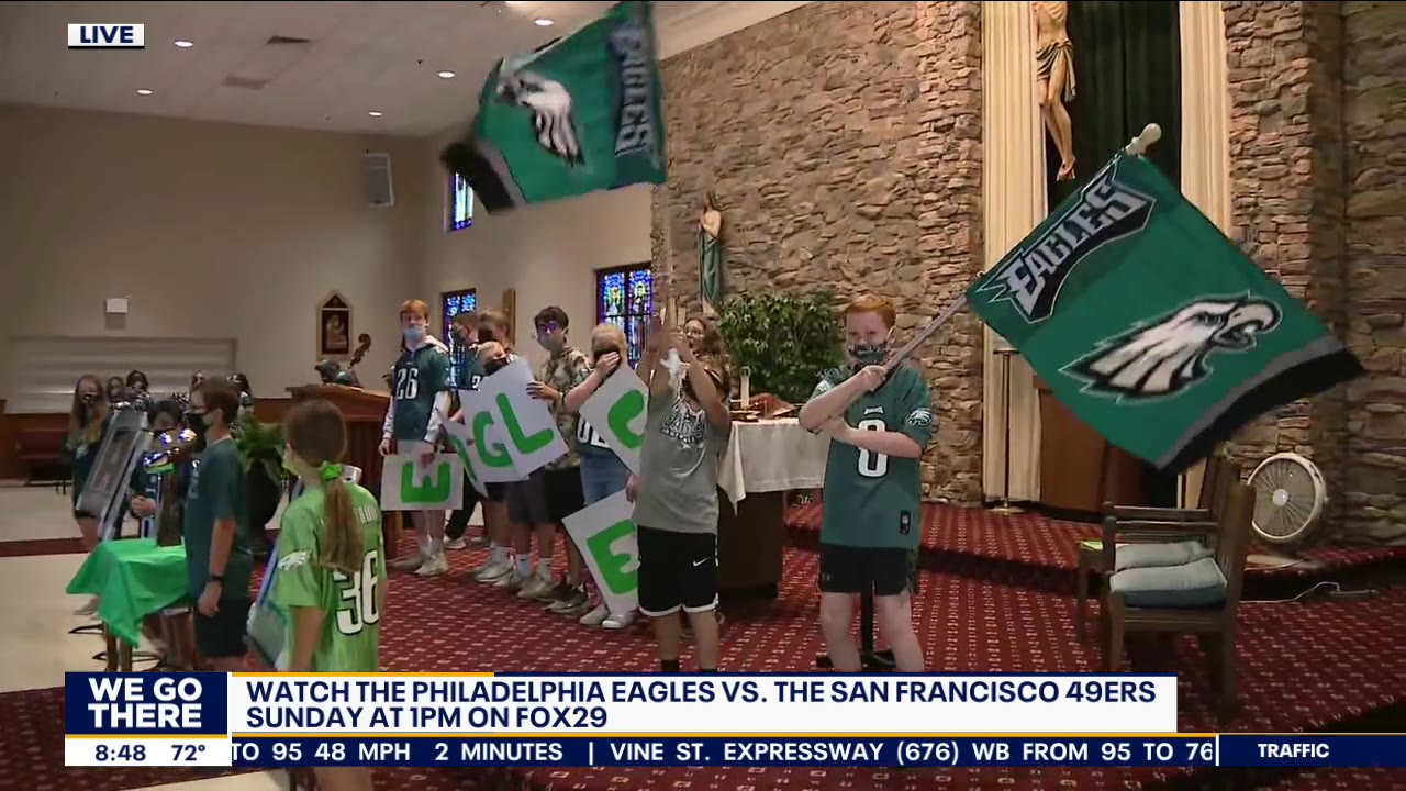 NJ students cheer on Eagles ahead of Sunday's game against San Francisco