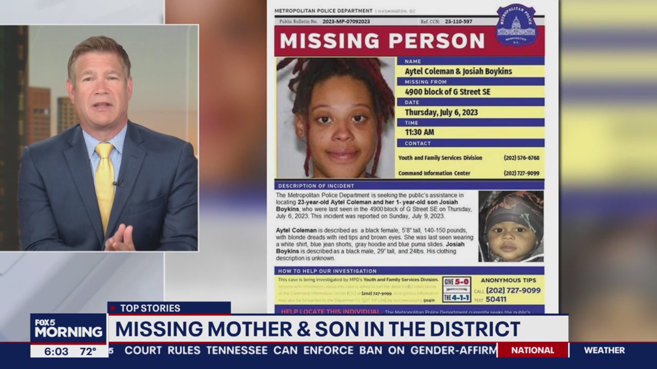 DC police continue search for woman and her 1-year old son