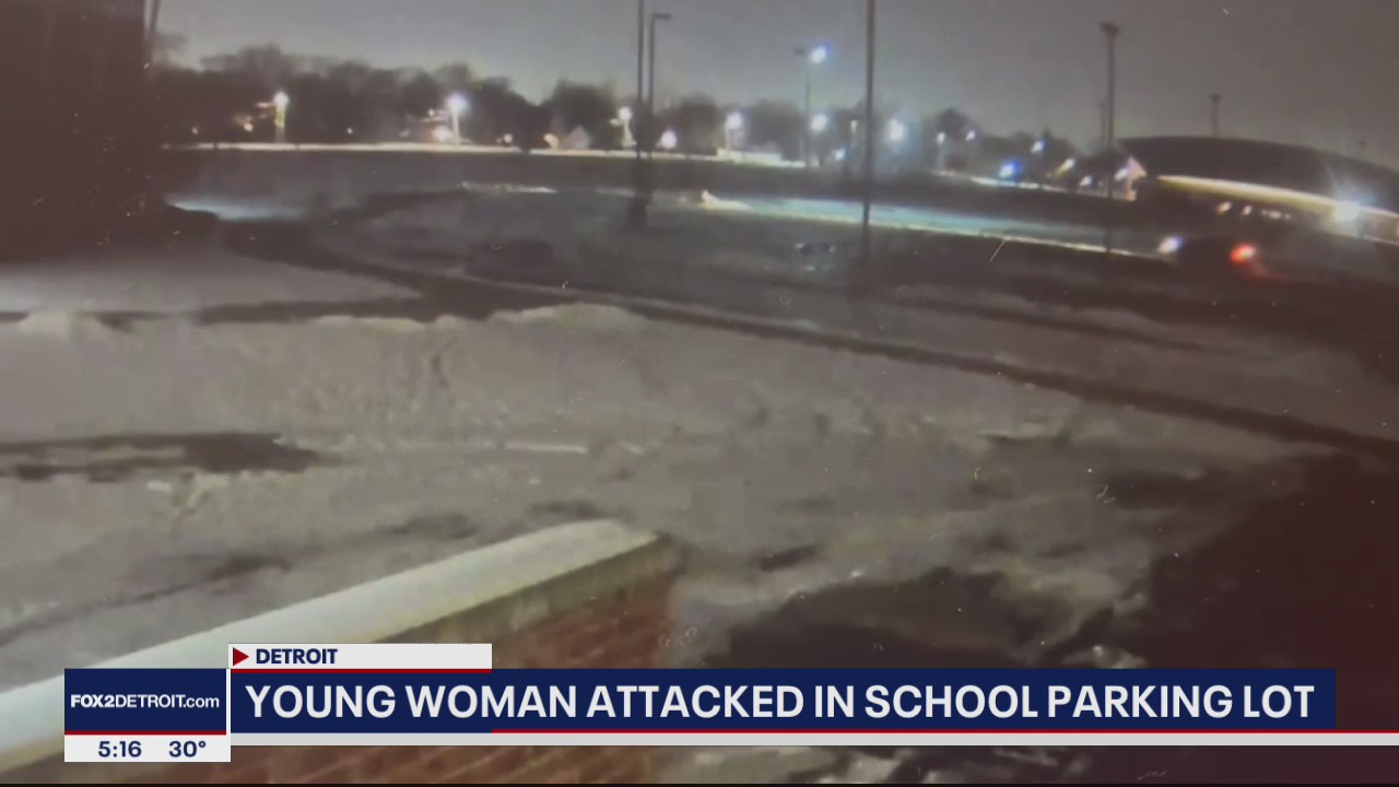 Woman attacked, run over in Detroit school parking lot