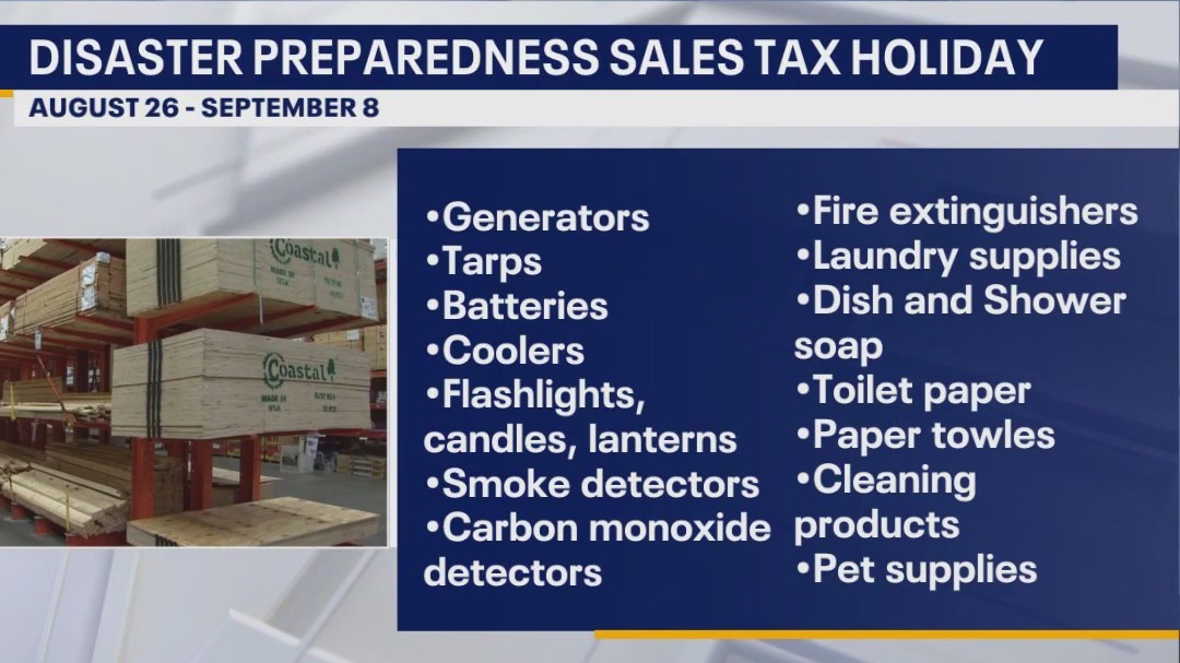 Disaster preparedness tax holiday