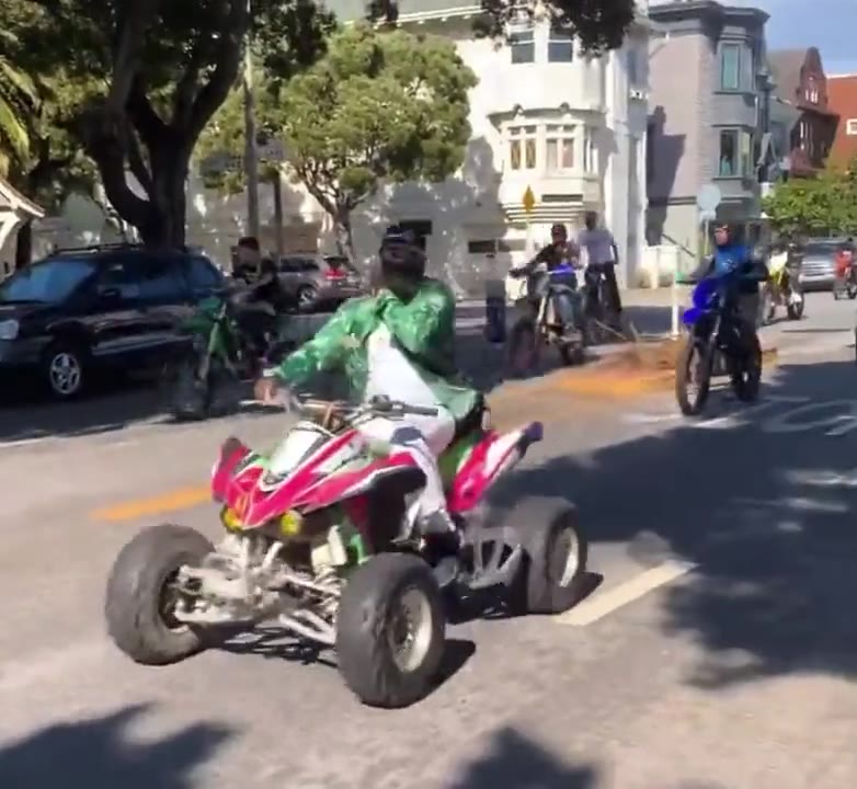  Dirt bikes, ATVs take over San Francisco street