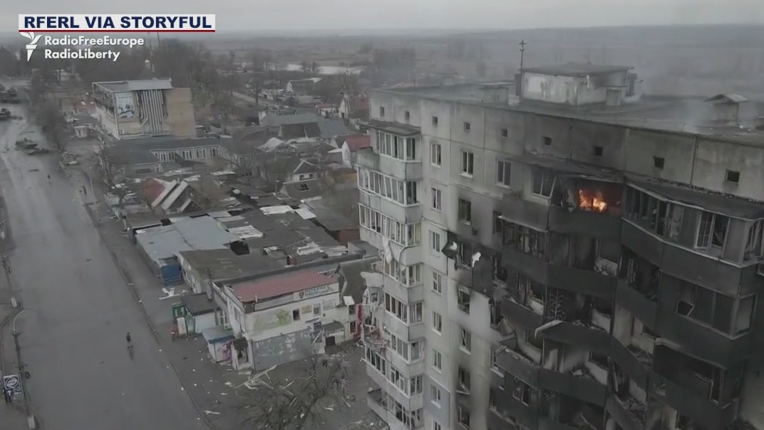 Russia-Ukraine war: Video shows destruction in Kyiv