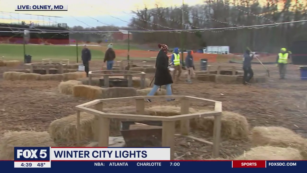 Checking out the Winter City Lights in Olney