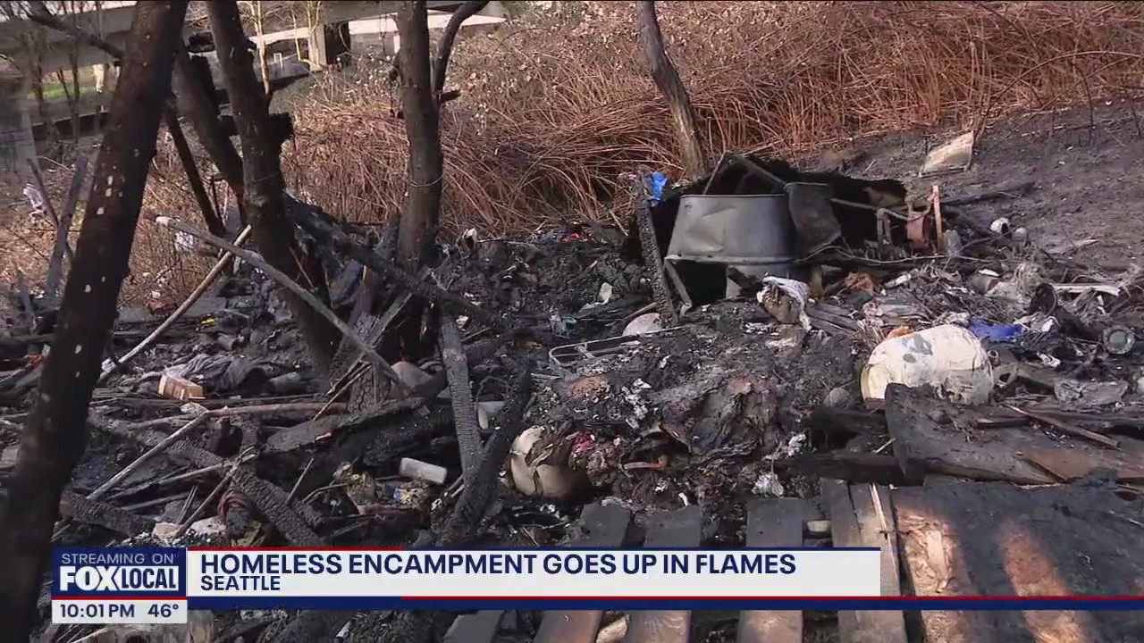 Seattle homeless encampment goes up in flames