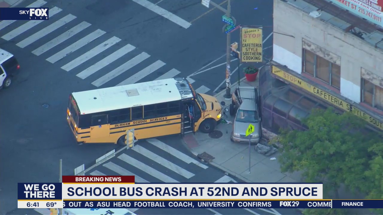 School bus crashes in West Philadelphia