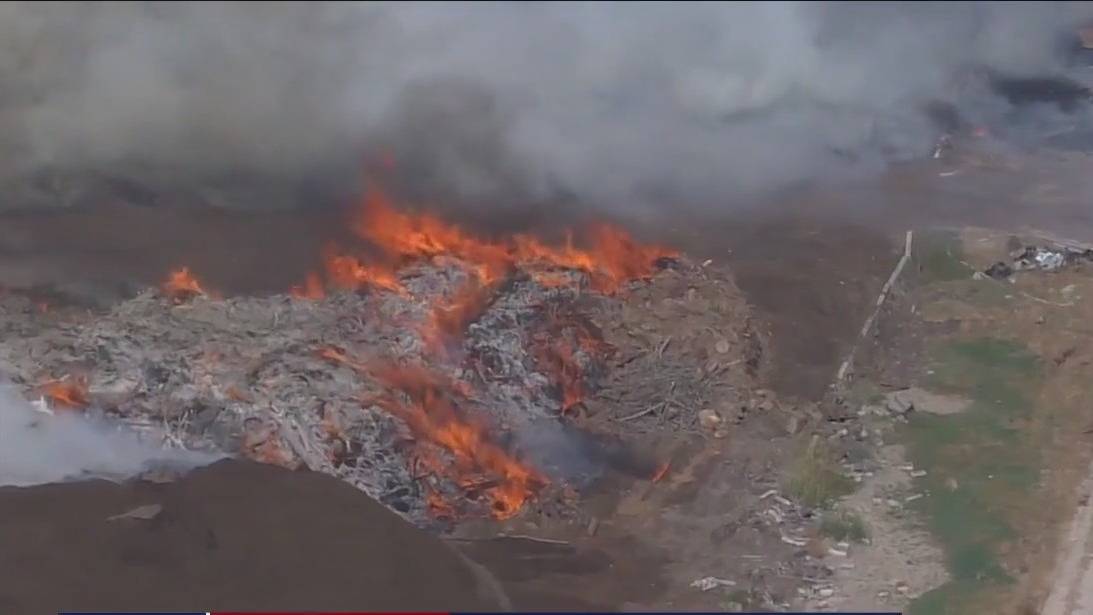 Large mulch fire contained