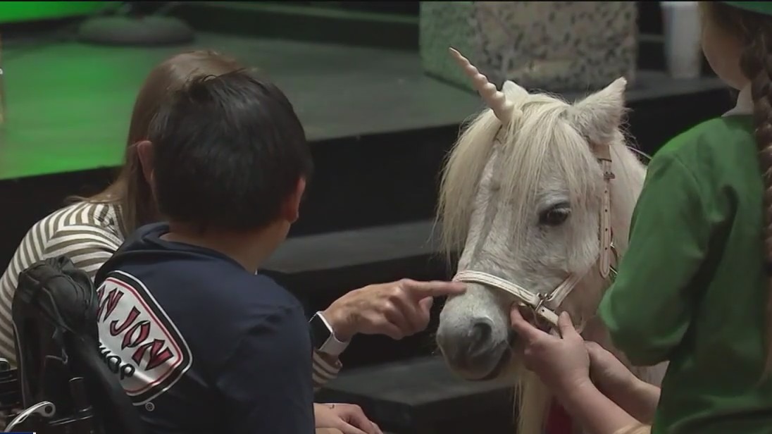 TGH pediatric patients get holiday party with a unicorn as a guest