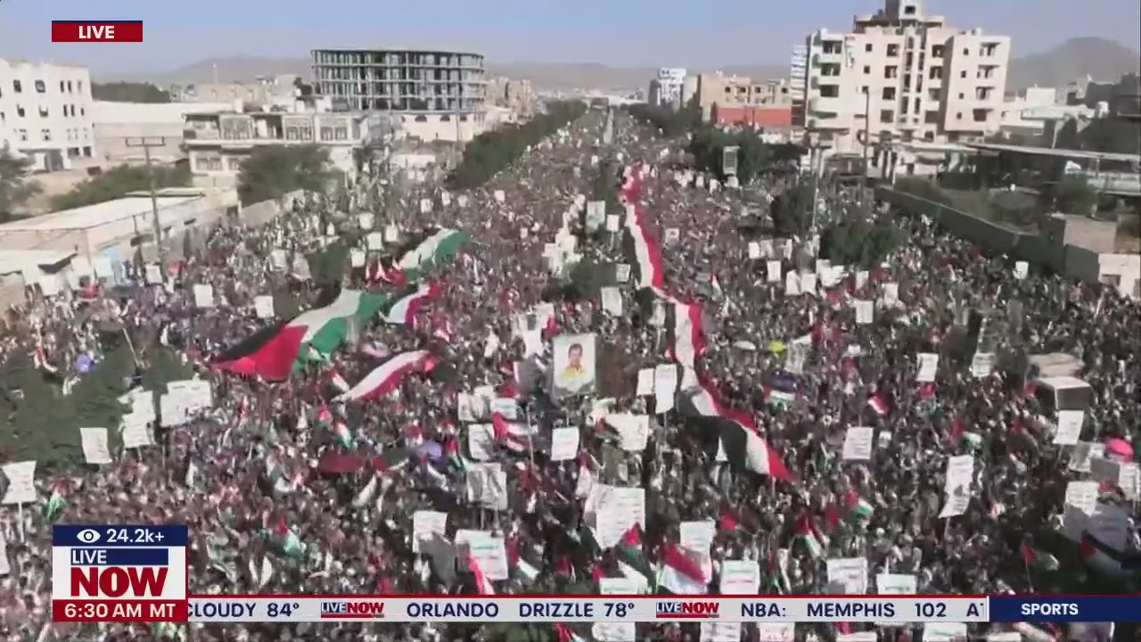 Pro-Hamas protest erupts in Yemen