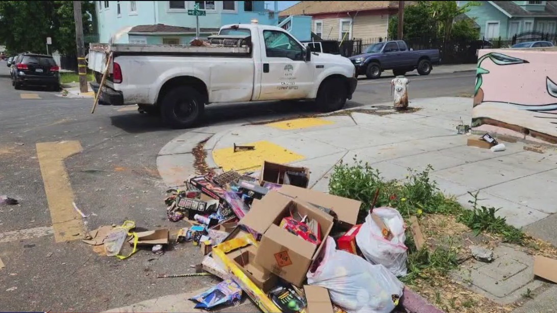 Truckloads of trash, fireworks in Oakland
