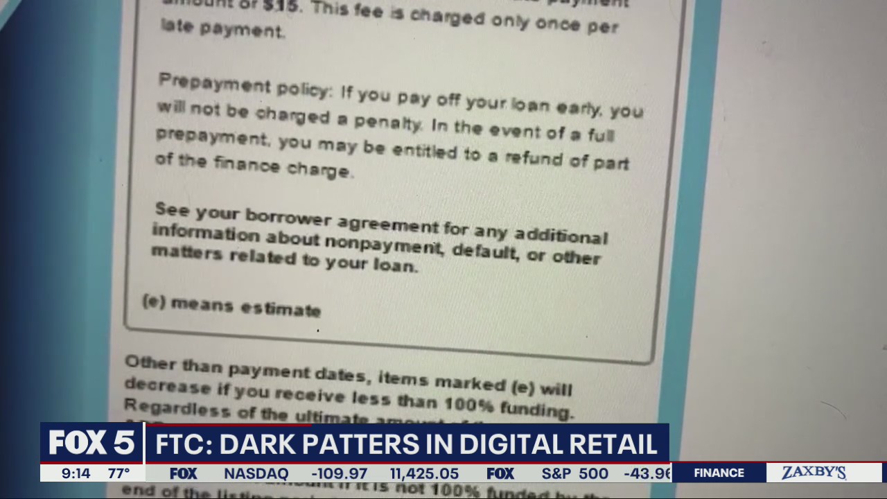 FTC warning about 'dark patterns' in digital retail