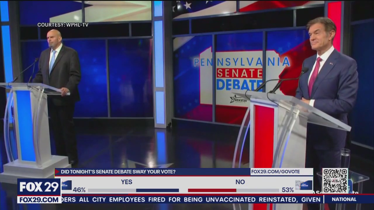 Oz, Fetterman clash in highly anticipated Pennsylvania Senate debate