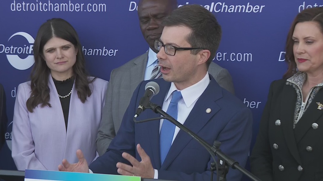 US Secretary of Transportation Pete Buttigieg appears at Mackinac Policy Conference