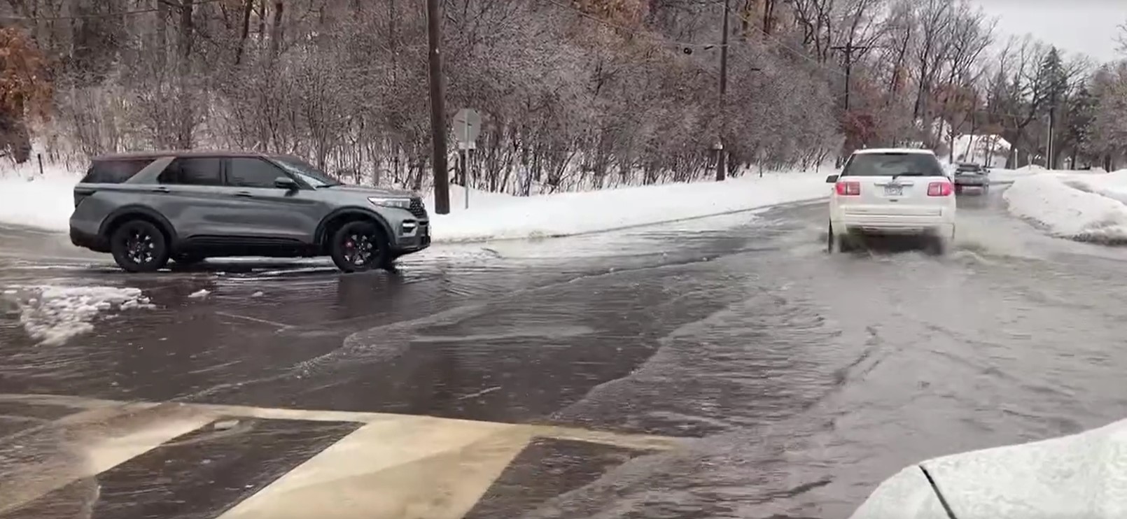 Flooding in Edina near Creek Valley Elementary School