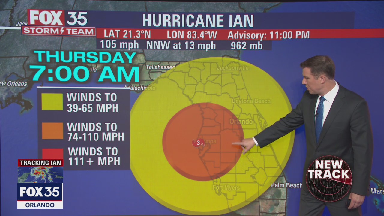 Hurricane Ian strengthening, track shifts east