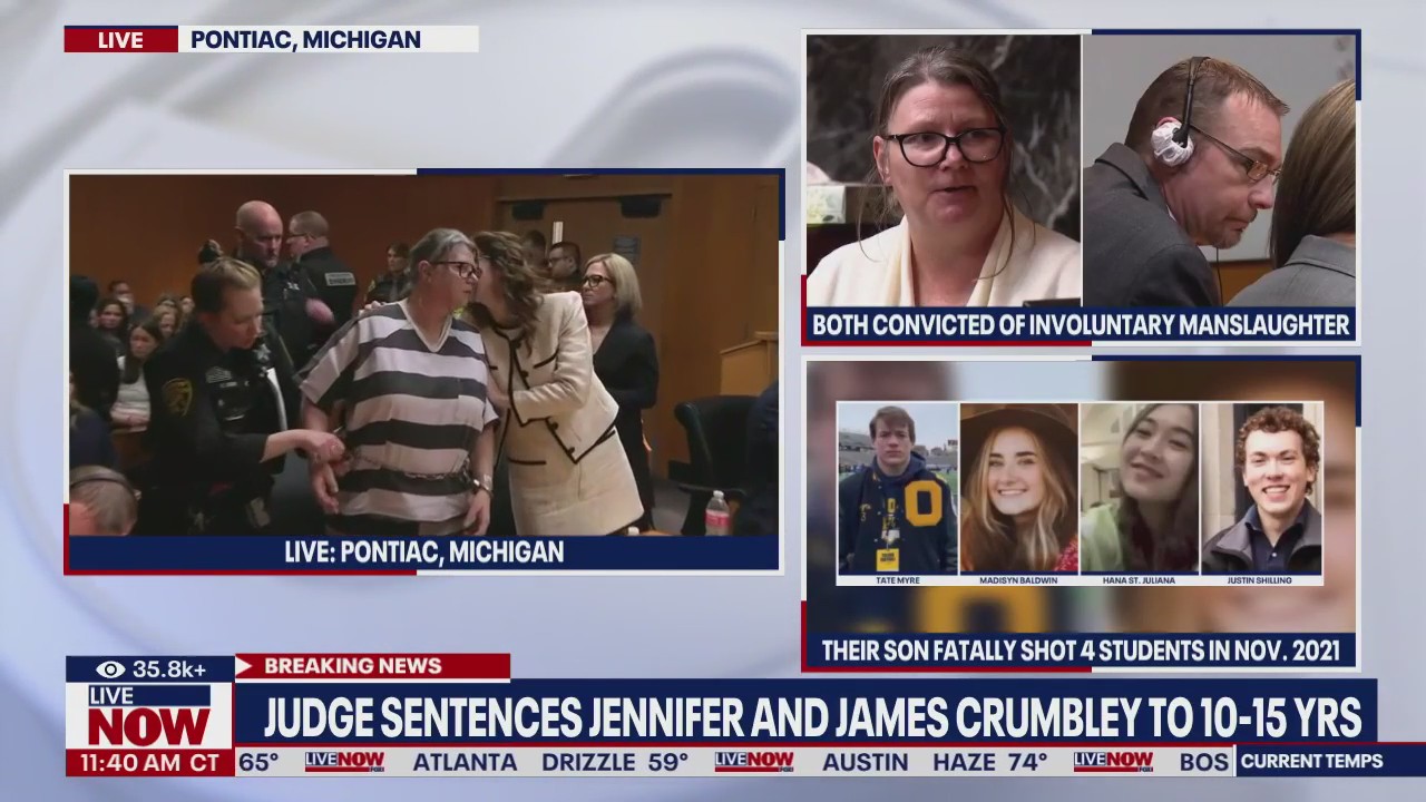 Jennifer and James Crumbley sentenced to 10-15 years