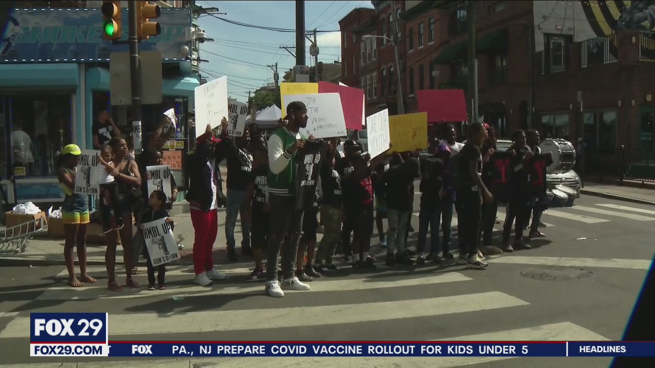 Youth march to end gun violence gathers at site of South Street shooting