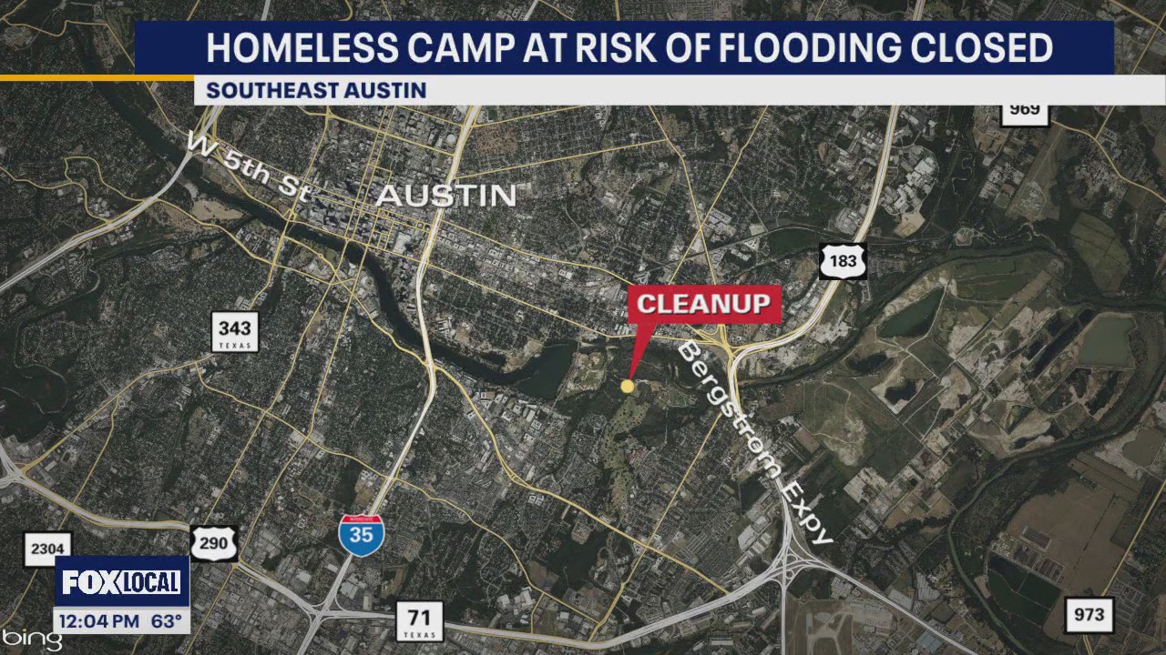 Homeless camp at risk of flooding closed