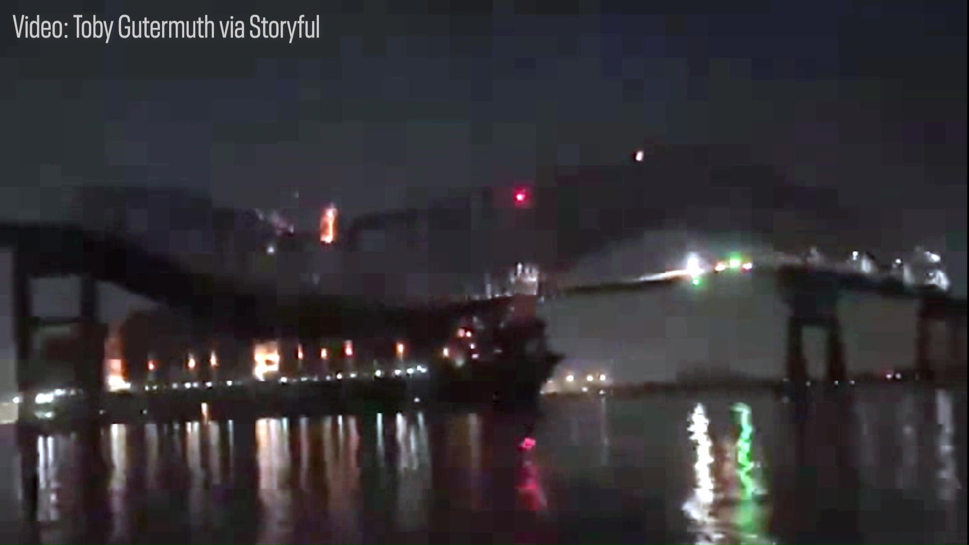 Watch: Witness records Baltimore bridge collapse