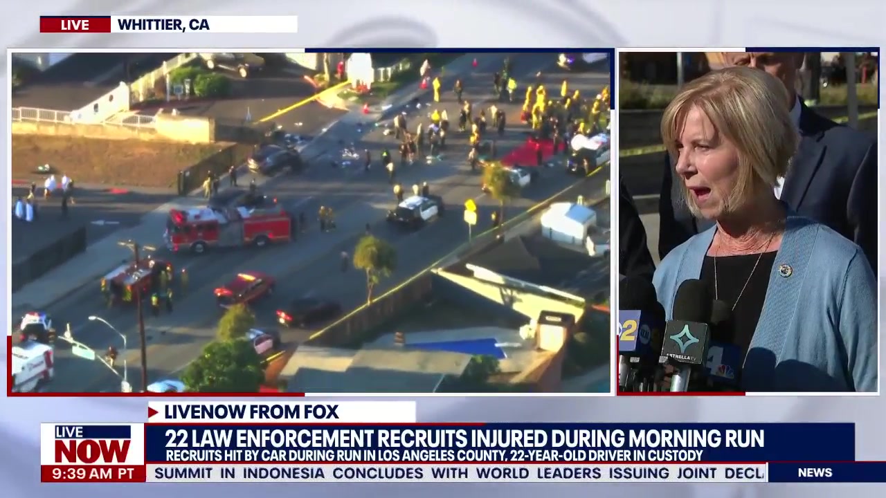 Wrong-way driver 'plows' into sheriff recruits near LA, injuring 22 | LiveNOW from FOX