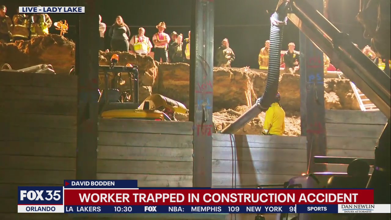 Worker trapped in construction accident