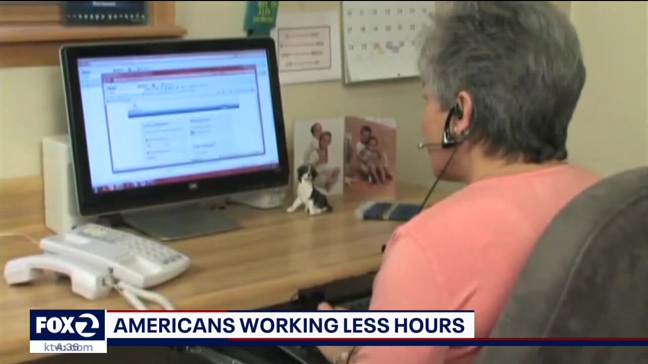Report: Americans working fewer hours