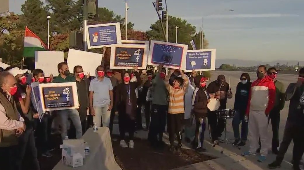 Protests against Facebook for inciting violence against Muslims