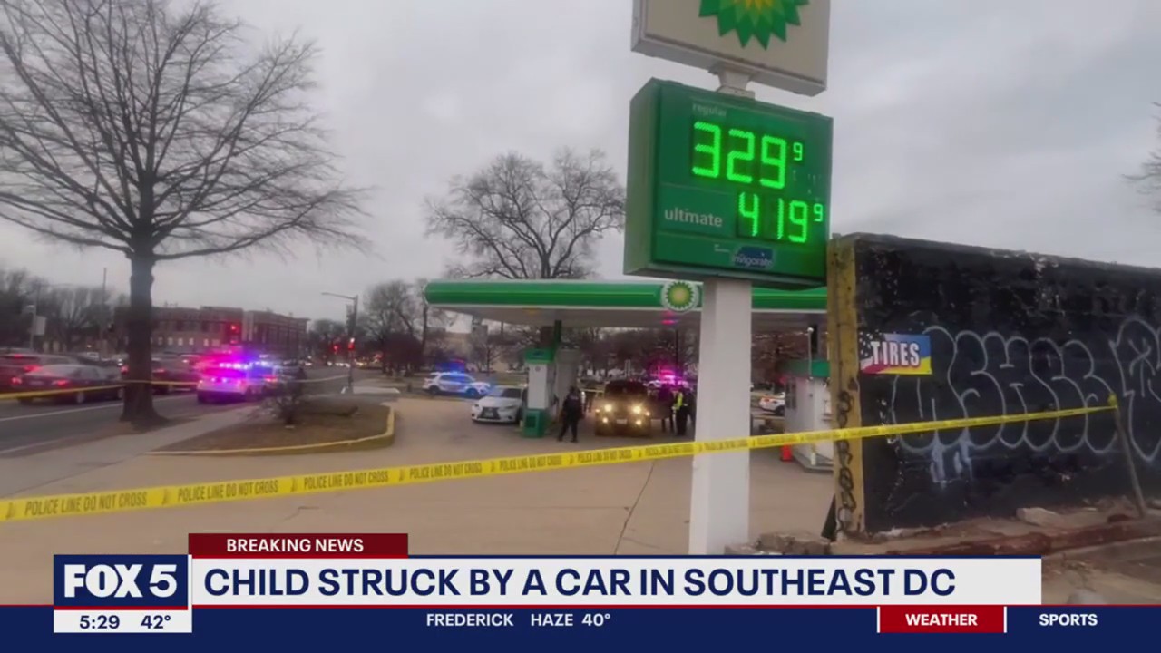 Child in critical condition after being hit by car in Southeast DC