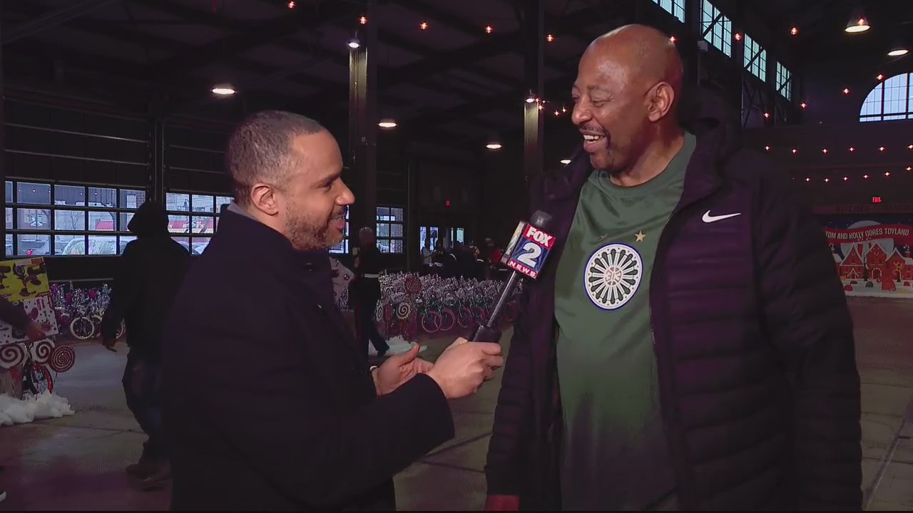 Earl Cureton talks about Pistons 16th Toys for Tots effort for the community
