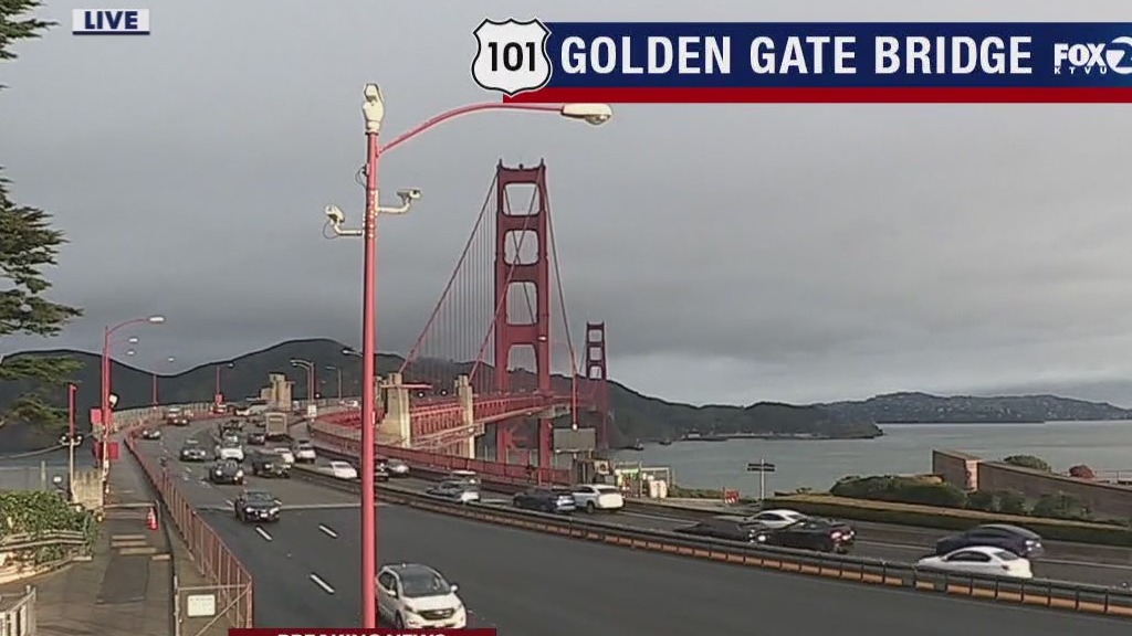 Protesters briefly shut down lanes on the Golden Gate Bridge