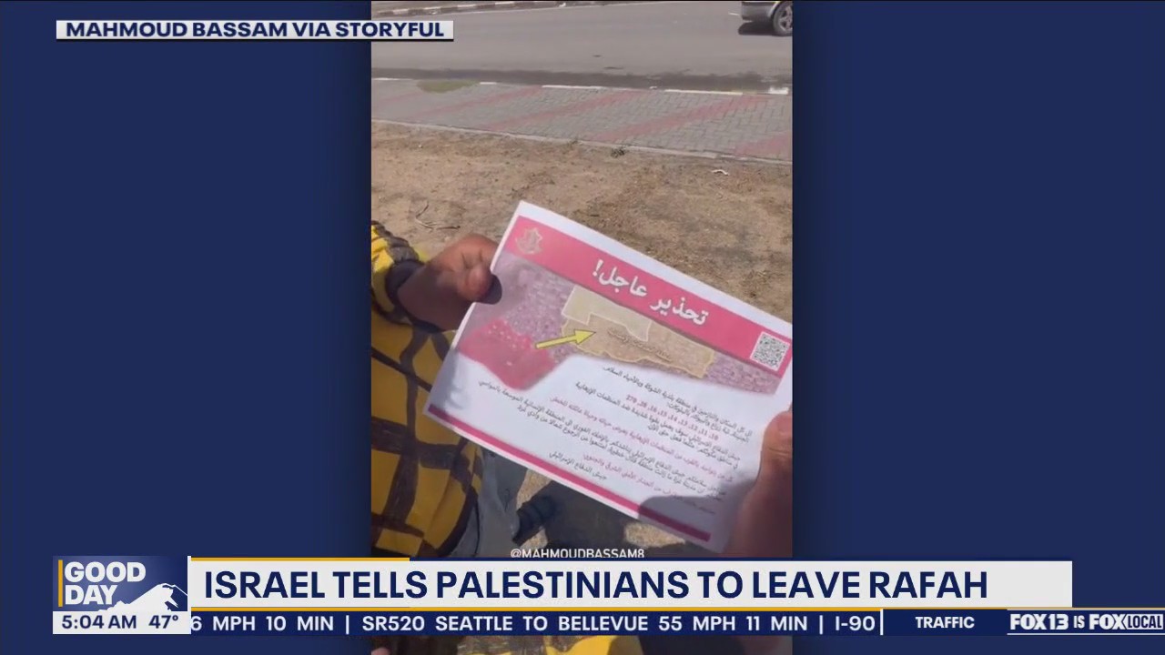 Israel drops leaflets telling Palestinians to leave Rafah immediately
