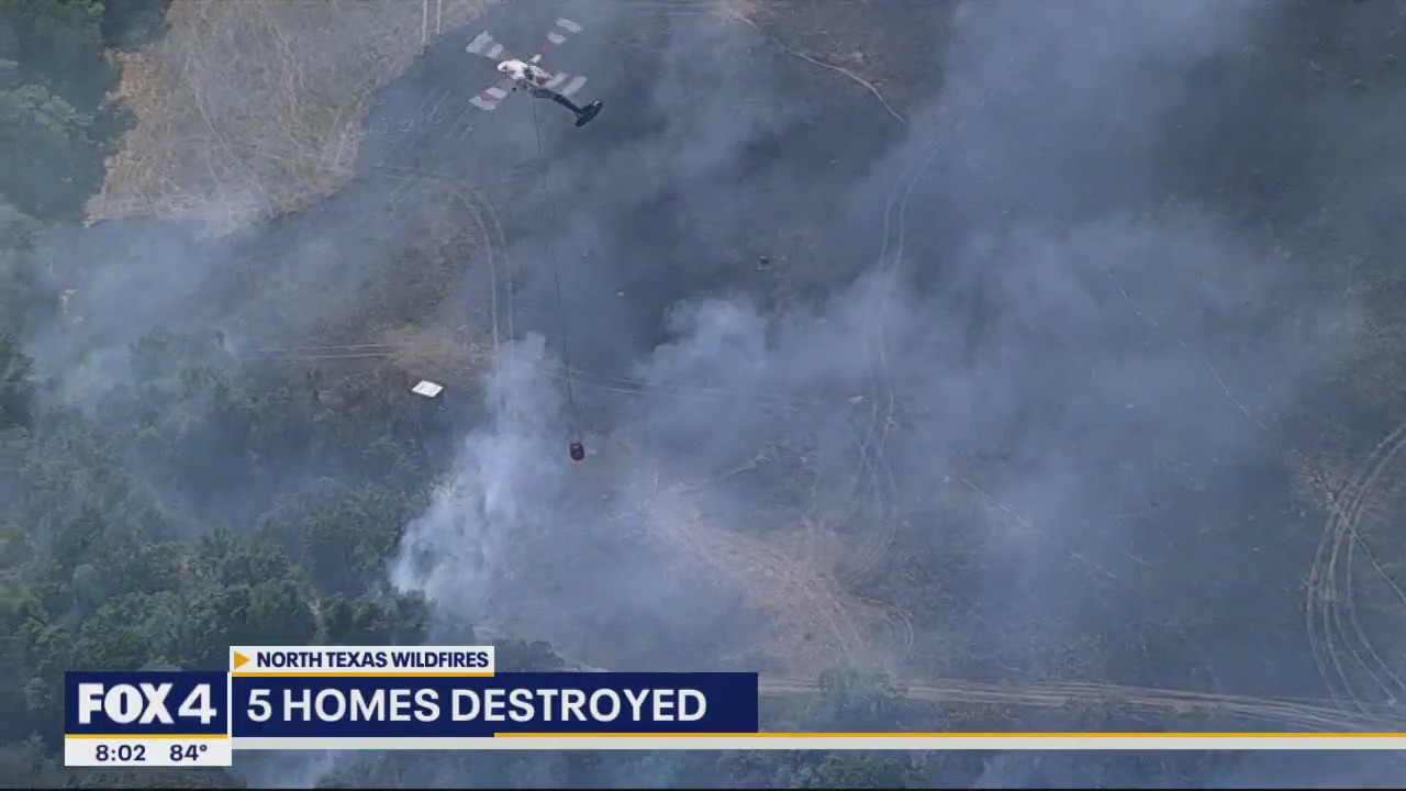Hill County wildfire destroys 5 homes