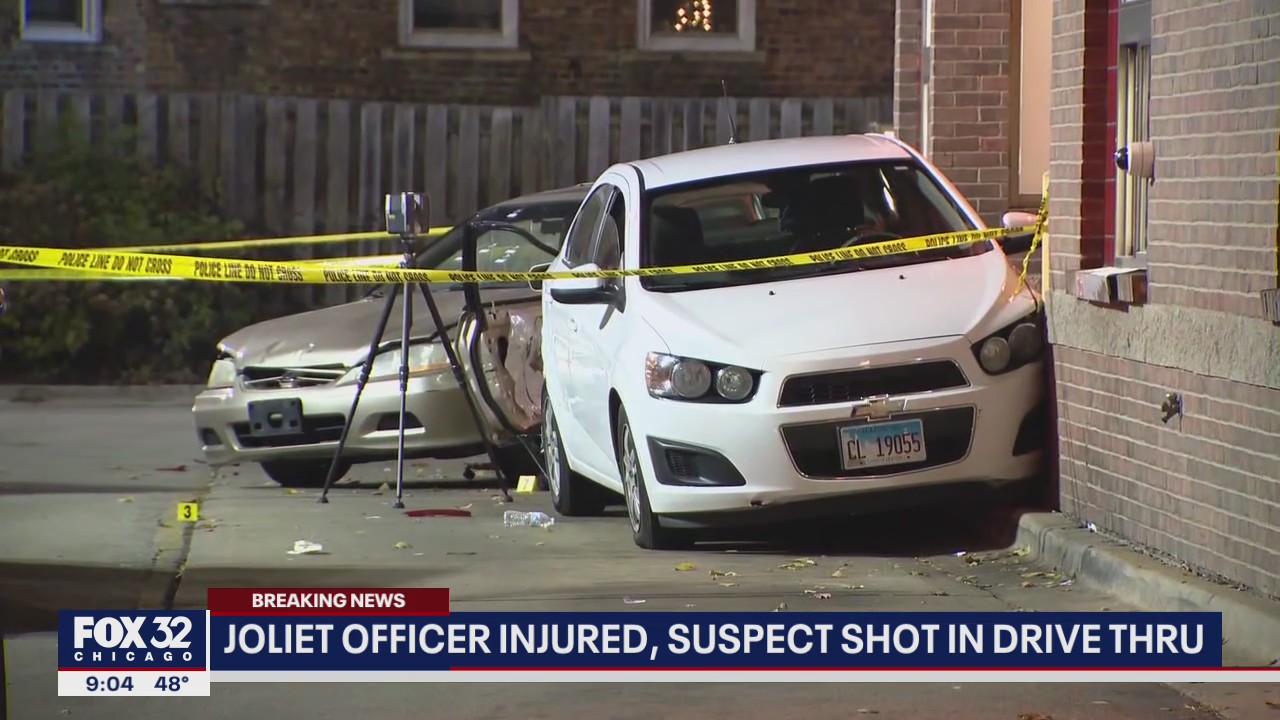 Joliet cop injured, suspect shot in Wendy's drive-thru
