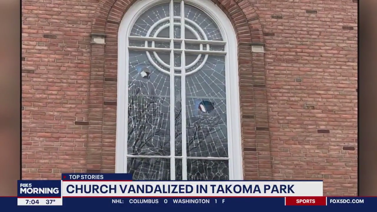 Vandals break stained-glass window at Takoma Park church