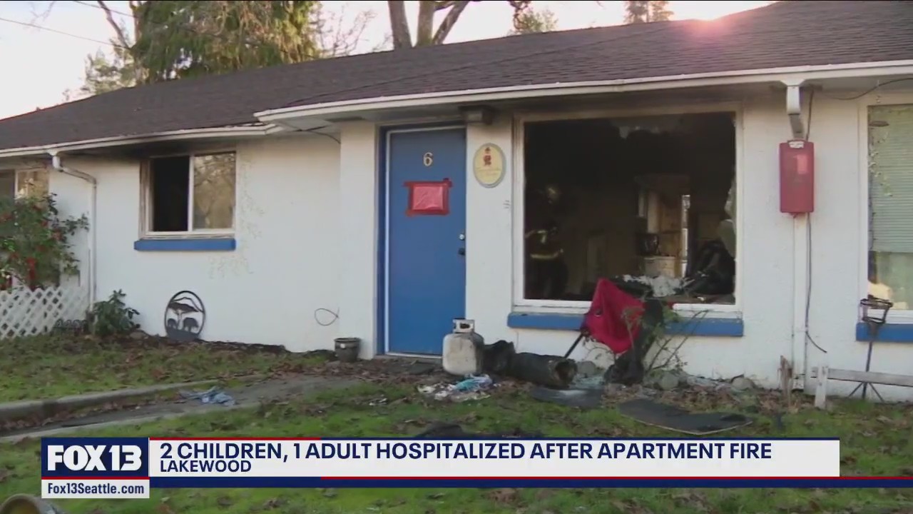 2 children, one adult hospitalized following apartment fire