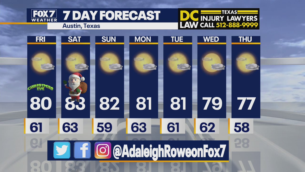 Noon weather forecast for December 24, 2021
