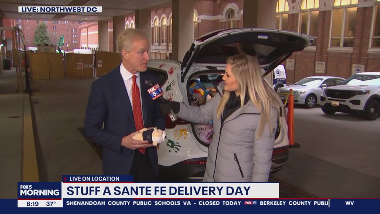 Delivery time for FOX 5 and Hyundai Stuff a Santa Fe Fundraiser!