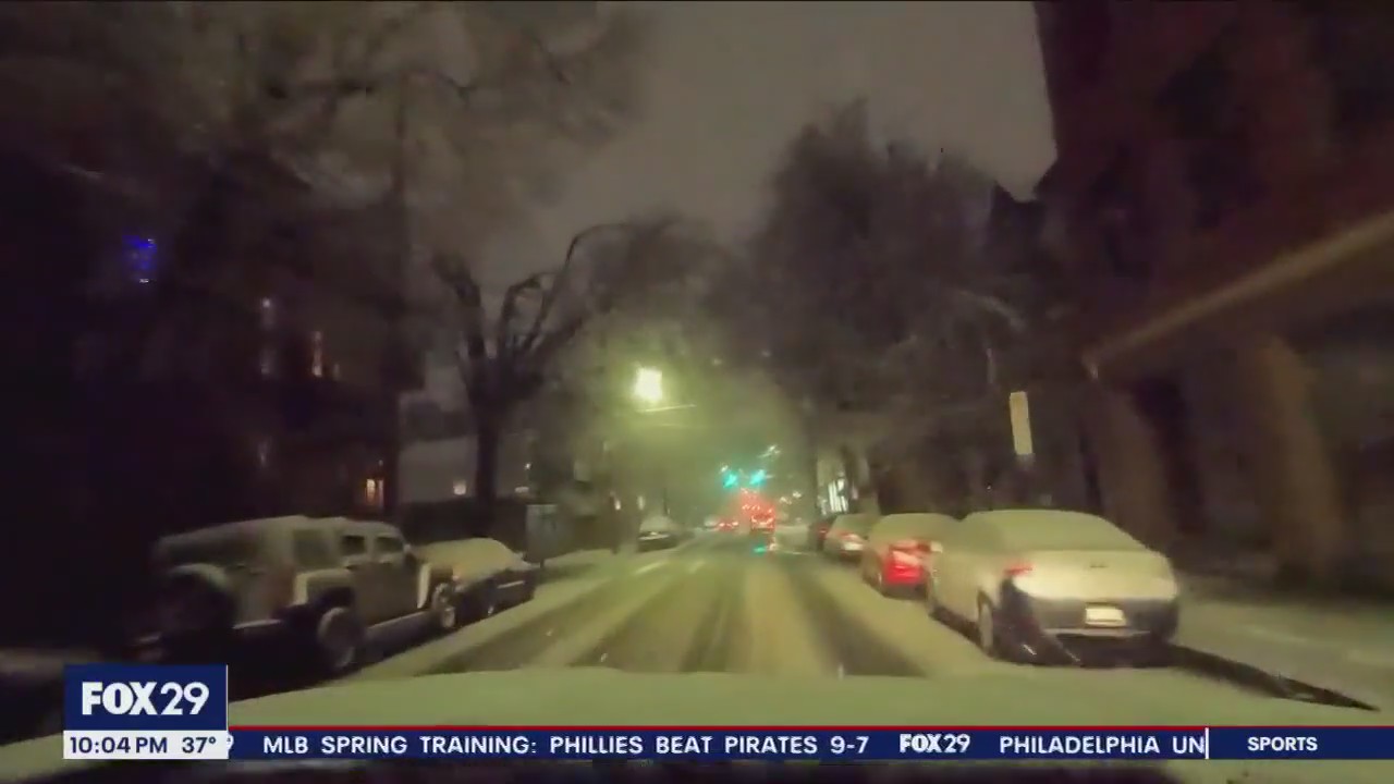 A blast of snow hit the Lehigh Valley, covering roadways and marking this winter's first measurable snowfall