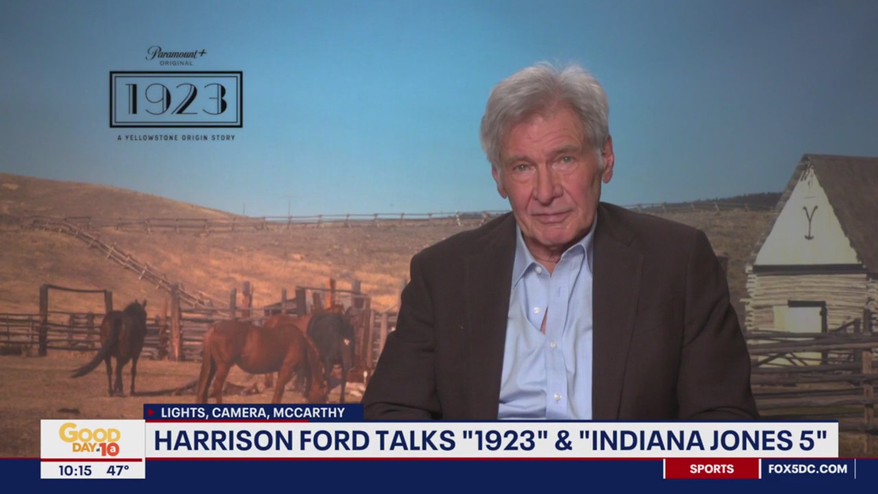 Harrison Ford talks "1923" and de-aging technology in "Indiana Jones 5"