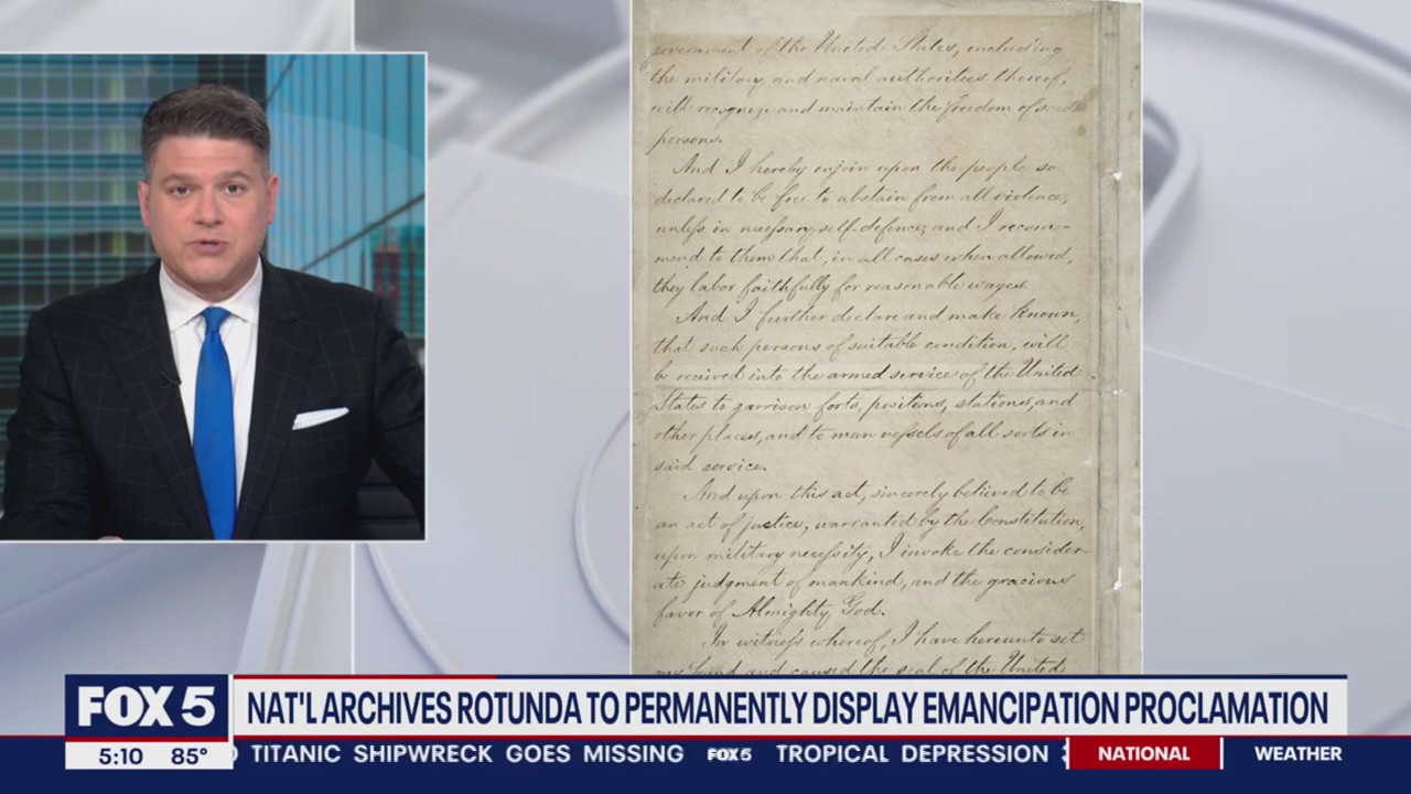 National Archives Rotunda to permanently display Emancipation Proclamation