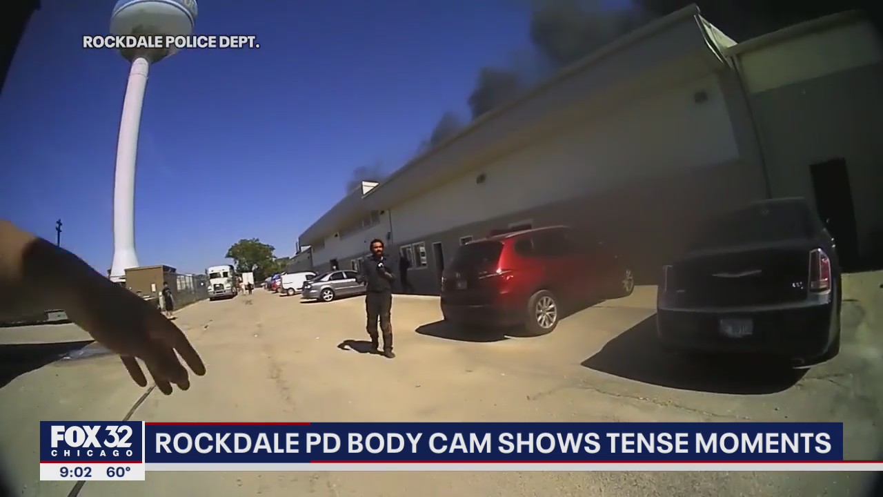 Rockdale police bodycam video shows tense moments during massive fire