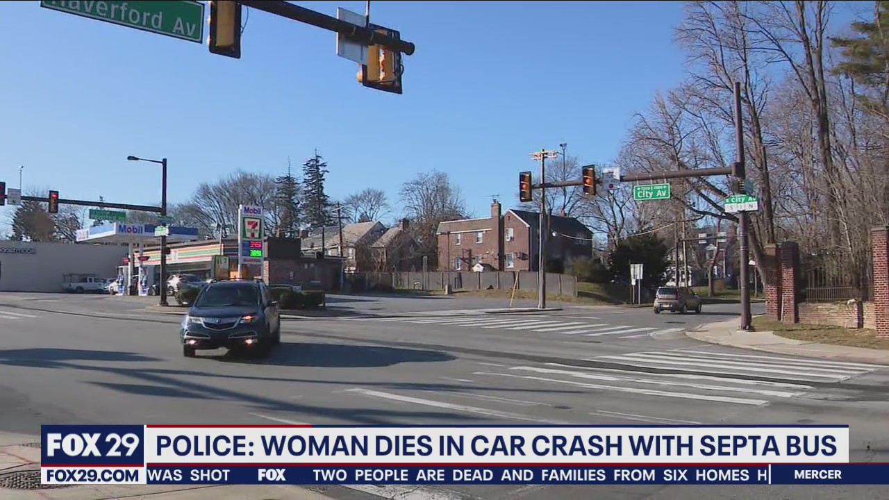 Police: Woman dies in car crash with SEPTA bus