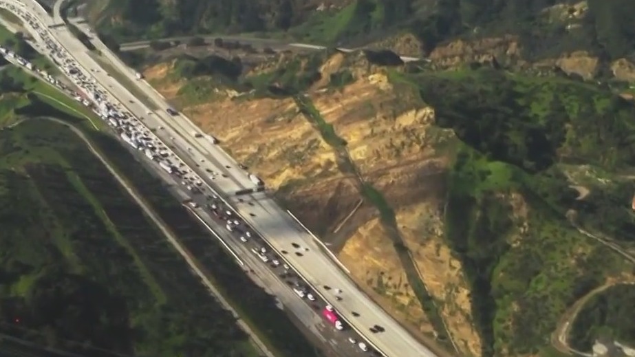 14 Freeway flooded in Newhall