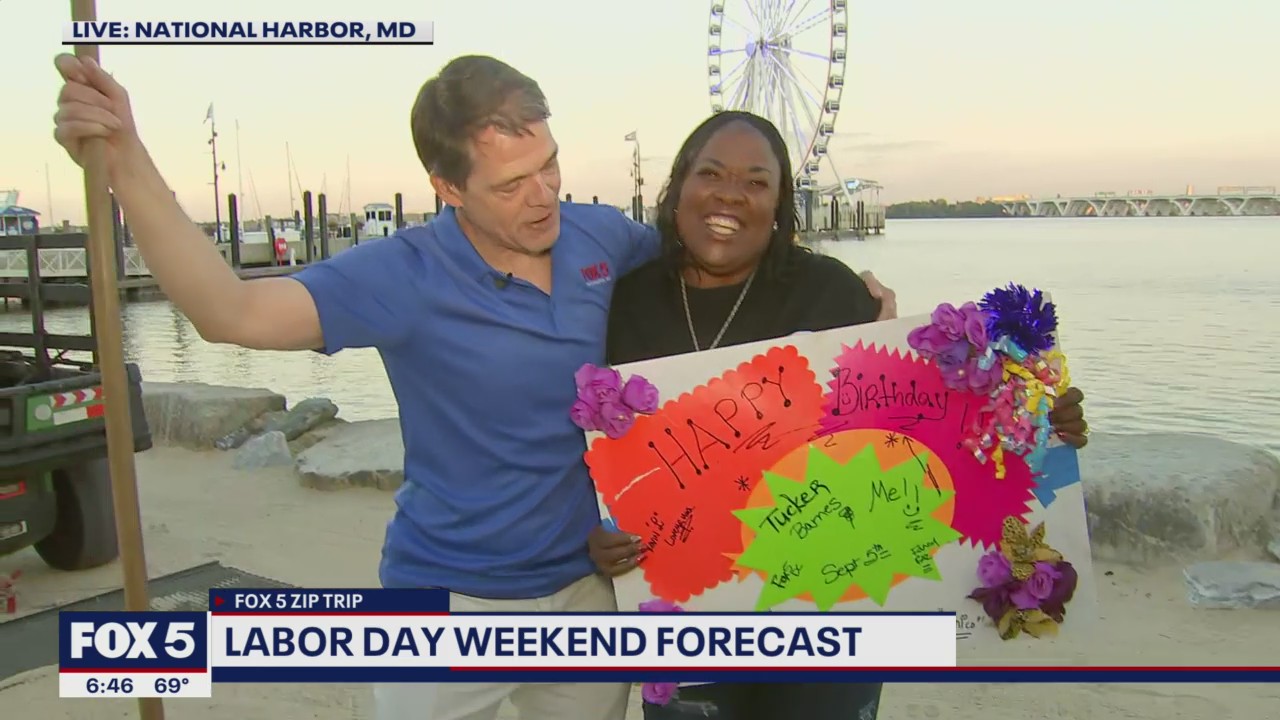 FOX 5 Zip Trip National Harbor Finale: Tucker playing in the sand!