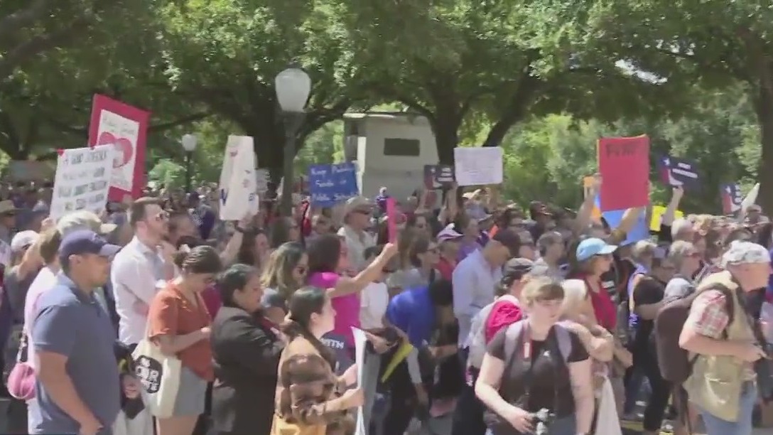 Rally against school vouchers at the Capitol