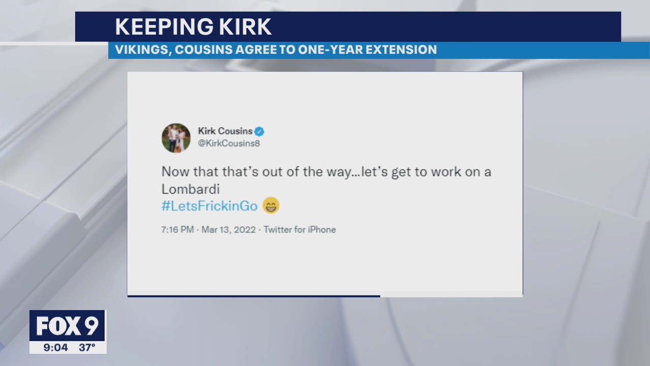 Minnesota Vikings, Kirk Cousins agree in principle to 1-year extension