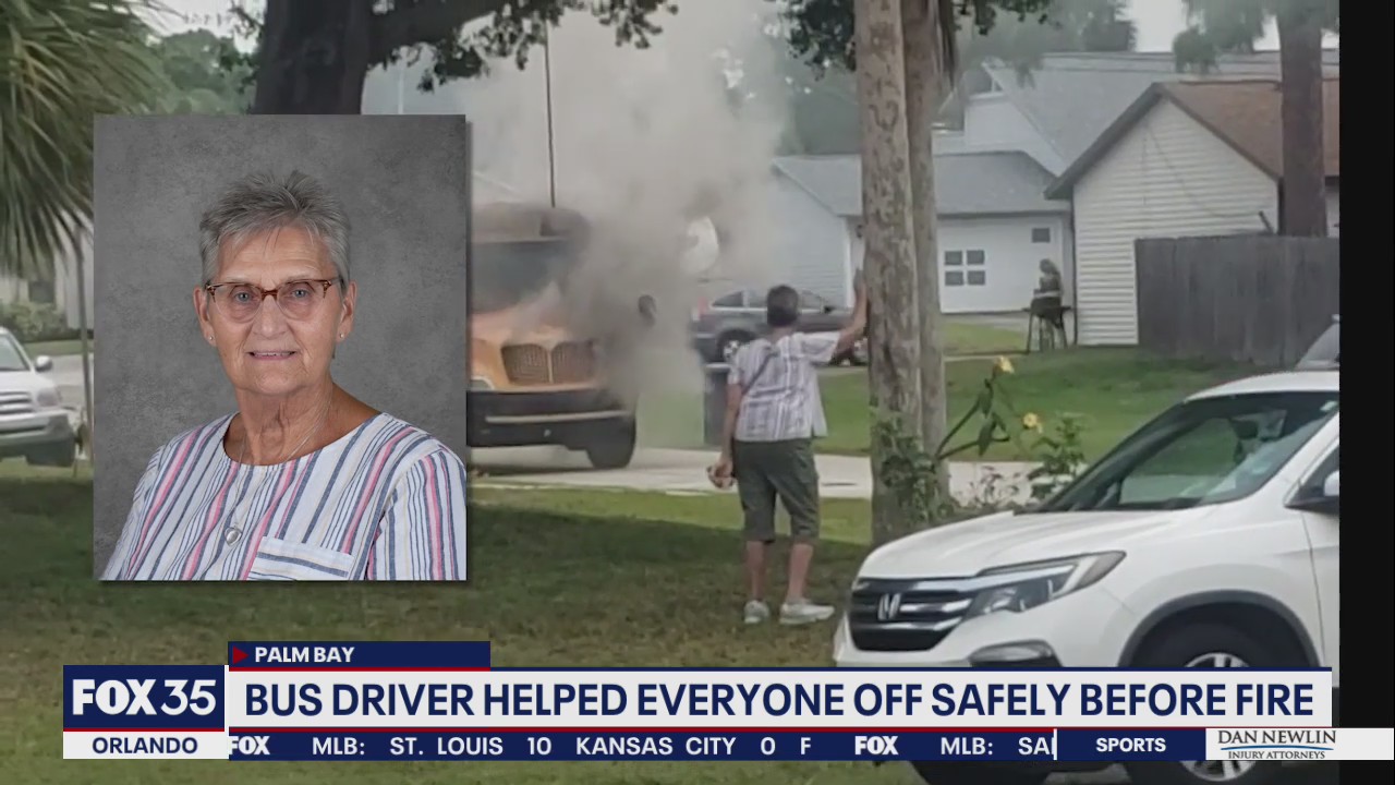 School bus driver hailed hero after bus went up in flames