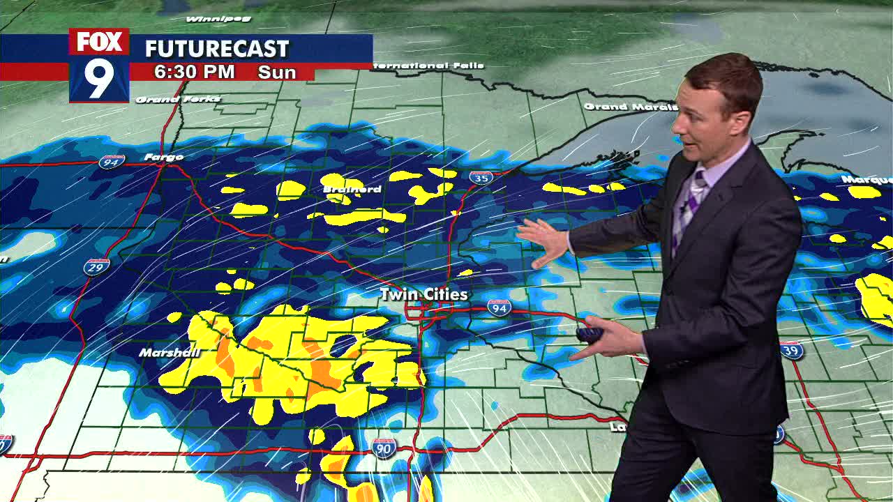 MN weather: Rain Sunday, cooler Monday