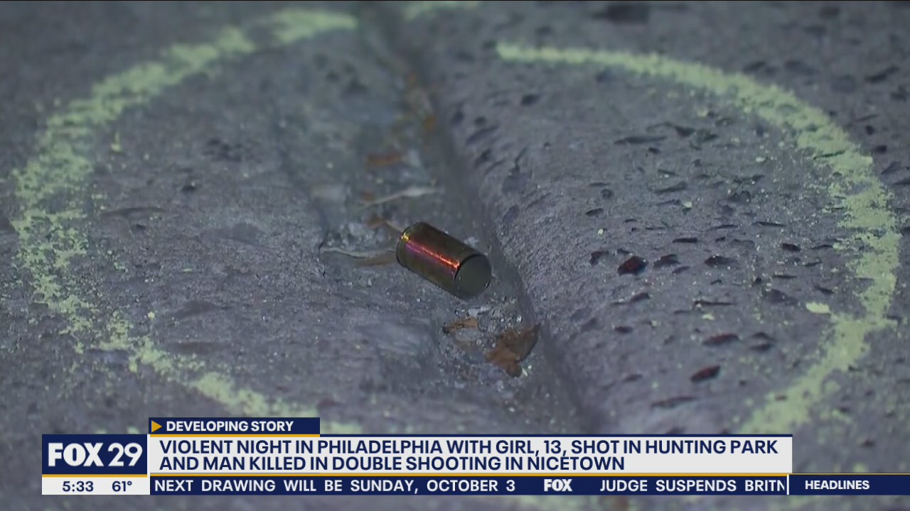 Violent night in Philadelphia leaves one man dead, 13-year-old girl injured