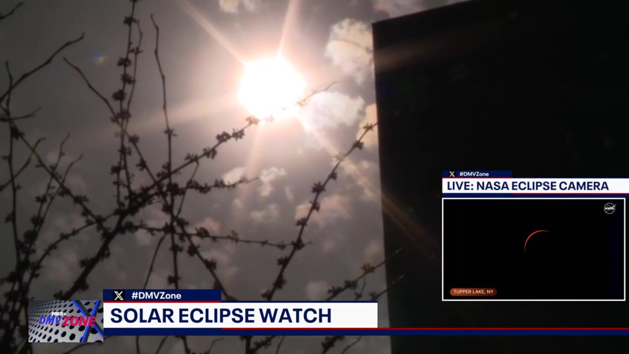 Solar eclipse over downtown Bethesda