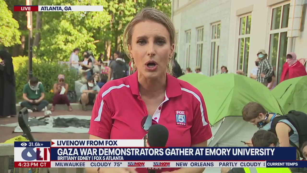 Demonstrators gather at Emory University in Atlanta
